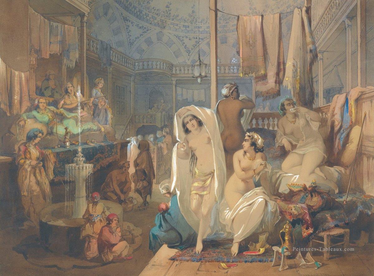 Dans le hammam Amadeo Preziosi romanticisme néoclassicisme Peintures à l'huile